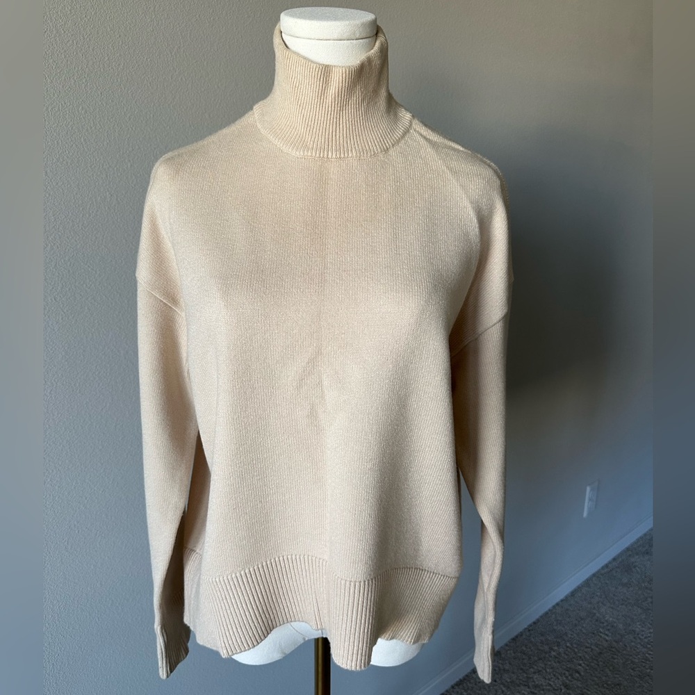 OAK + FORT High Mock Neck Sweater in Cream - S